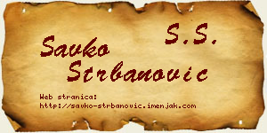Savko Štrbanović vizit kartica